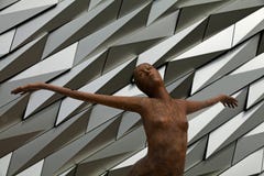 Titanica statue, Titanic Museum, Belfast, Northern royalty free stock image Titanica statue, Titanic Museum, Belfast, Northern royalty free stock image
