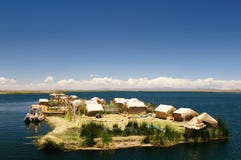 Titicaca lake, Peru, floating islands Uros Stock Photo Titicaca lake, Peru, floating islands Uros Stock Photo