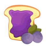 Toasted bread slice of a sandwich blueberry jam for breakfast royalty free illustration Toasted bread slice of a sandwich blueberry jam for breakfast royalty free illustration