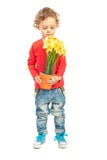 Toddler Boy Smelling Flowers Stock Photography Toddler Boy Smelling Flowers Stock Photography