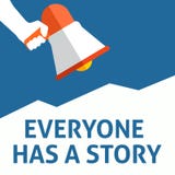 TODOS TEM um anúncio da HISTÓRIA Mão que guarda o megafone com bolha do discurso ilustração stock TODOS TEM um anúncio da HISTÓRIA Mão que guarda o megafone com bolha do discurso ilustração stock
