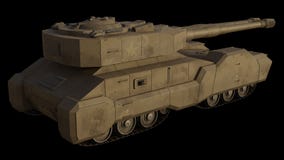 Toekomstige die Super-Heavy Tank op Zwart, Zijaanzicht wordt geïsoleerd vector illustratie Toekomstige die Super-Heavy Tank op Zwart, Zijaanzicht wordt geïsoleerd vector illustratie