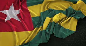 Togo Flag Wrinkled On Dark-Hintergrund 3D übertragen stock abbildung Togo Flag Wrinkled On Dark-Hintergrund 3D übertragen stock abbildung