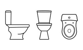Toilet bowl. Isolated icons on gray and white stock illustration Toilet bowl. Isolated icons on gray and white stock illustration