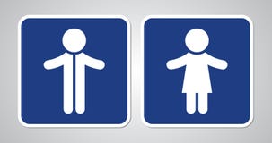 Toilet sign on blue background royalty free illustration Toilet sign on blue background royalty free illustration