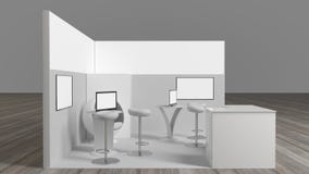 tolkning 3d av en vit utställningställning med ljus för olikt bruk royaltyfri bild tolkning 3d av en vit utställningställning med ljus för olikt bruk royaltyfri bild