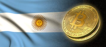 tolkning 3D: Bitcoin cryptocurrencymynt med nationsflaggan av Argentina royaltyfri illustrationer tolkning 3D: Bitcoin cryptocurrencymynt med nationsflaggan av Argentina royaltyfri illustrationer