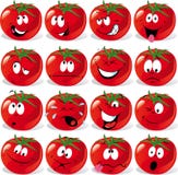 Tomate dos desenhos animados com muitas expressões ilustração royalty free Tomate dos desenhos animados com muitas expressões ilustração royalty free
