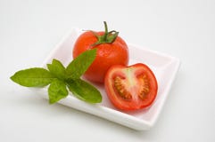 Tomato,and Basil Royalty Free Stock Photography