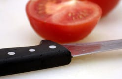 Tomato And Knife Royalty Free Stock Photo Tomato And Knife Royalty Free Stock Photo