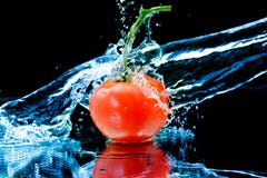 Tomato And Splash Water Stock Images Tomato And Splash Water Stock Images