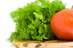 Tomato With Parsley Royalty Free Stock Image