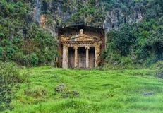 The Tomb of Amyntas, also known as the Fethiye Tomb royalty free stock image The Tomb of Amyntas, also known as the Fethiye Tomb royalty free stock image