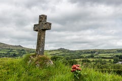 Tomb in a graveyard in a traditional village in Dartmoor, Devon, England royalty free stock photography Tomb in a graveyard in a traditional village in Dartmoor, Devon, England royalty free stock photography