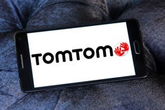 TomTomföretagslogo royaltyfri bild TomTomföretagslogo royaltyfri bild