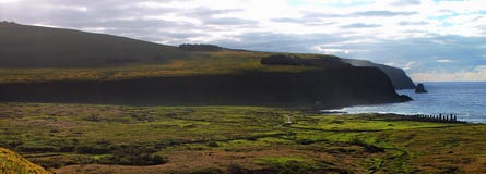 Tongariki View from Rano Raraku stock photo Tongariki View from Rano Raraku stock photo