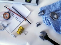 Tools for travel father on a white background royalty free stock image Tools for travel father on a white background royalty free stock image