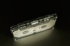 On Top of Cassette Tape on Black Background stock photos On Top of Cassette Tape on Black Background stock photos