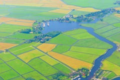 Top view aerial photo of settlements and fields Stock Photo Top view aerial photo of settlements and fields Stock Photo
