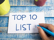 Top 10 Lijst, het Motievenconcept van Woordencitaten stock foto's Top 10 Lijst, het Motievenconcept van Woordencitaten stock foto's