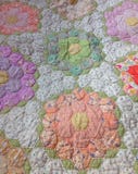 Antique Grandmother`s Garden Quilt royalty free stock image Antique Grandmother`s Garden Quilt royalty free stock image