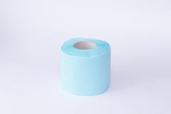 Top view roll of toilet paper on white background stock photo Top view roll of toilet paper on white background stock photo