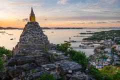 Top view of Sichang island in a beautiful morning sunrise, Pattaya, Chonburi, Thailand stock image Top view of Sichang island in a beautiful morning sunrise, Pattaya, Chonburi, Thailand stock image