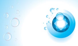 Topaz with drops and bubbles. Banner. Illustration royalty free illustration Topaz with drops and bubbles. Banner. Illustration royalty free illustration