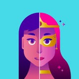 Toppen illustration för begrepp för kvinnahjältedräkt Royaltyfri Bild Toppen illustration för begrepp för kvinnahjältedräkt Royaltyfri Bild