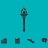 Torch icon flat royalty free illustration Torch icon flat royalty free illustration