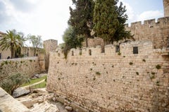 Toren van de muur van David en van de stad, Jeruzalem, Israël royalty-vrije stock afbeelding Toren van de muur van David en van de stad, Jeruzalem, Israël royalty-vrije stock afbeelding