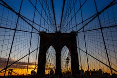 Toren van de stad van de brugnew york van Brooklyn stock foto Toren van de stad van de brugnew york van Brooklyn stock foto
