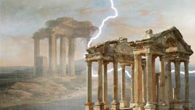 Tormenta en las ruinas ilustración del vector Tormenta en las ruinas ilustración del vector