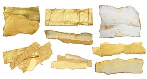 Torn Piece Of Paper With Light Shadow On White Background. Gold And Bronze Color Royalty Free Stock Image Torn Piece Of Paper With Light Shadow On White Background. Gold And Bronze Color Royalty Free Stock Image