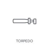 Torpedo linear icon. Modern outline Torpedo logo concept on whit vector illustration Torpedo linear icon. Modern outline Torpedo logo concept on whit vector illustration