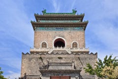 Torre de Bell na cidade velha do Pequim, China fotografia de stock Torre de Bell na cidade velha do Pequim, China fotografia de stock
