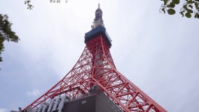 Torre de Tokio - una señal famosa en la ciudad metrajes Torre de Tokio - una señal famosa en la ciudad metrajes