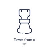 torre de un icono del ajedrez de un icono del juego de ajedrez de la colección del esquema de los deportes Línea fina torre de un stock de ilustración torre de un icono del ajedrez de un icono del juego de ajedrez de la colección del esquema de los deportes Línea fina torre de un stock de ilustración