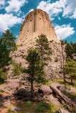 Torre do ` s do diabo em Wyoming foto de stock Torre do ` s do diabo em Wyoming foto de stock