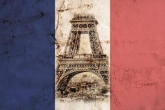 Torre Eiffel em Paris Fundo da opinião do vintage Visite a foto retro velha do estilo de Eiffel com papel amarrotado quebras ilustração stock Torre Eiffel em Paris Fundo da opinião do vintage Visite a foto retro velha do estilo de Eiffel com papel amarrotado quebras ilustração stock