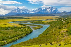Torres del Paine Landscape, Patagoni?, Chili royalty-vrije stock fotografie Torres del Paine Landscape, Patagoni?, Chili royalty-vrije stock fotografie