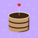 Torta de chocolate dulce con el corazón rojo stock de ilustración Torta de chocolate dulce con el corazón rojo stock de ilustración