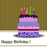 Torta de cumpleaños con las velas ilustración del vector Torta de cumpleaños con las velas ilustración del vector