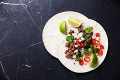 Tortillas with ground beef royalty free stock photography Tortillas with ground beef royalty free stock photography