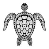 Tortuga estilizada tribal de Zentangle Vect acuático dibujado mano del garabato libre illustration Tortuga estilizada tribal de Zentangle Vect acuático dibujado mano del garabato libre illustration