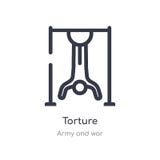 torture outline icon. isolated line vector illustration from army and war collection. editable thin stroke torture icon on white royalty free illustration torture outline icon. isolated line vector illustration from army and war collection. editable thin stroke torture icon on white royalty free illustration