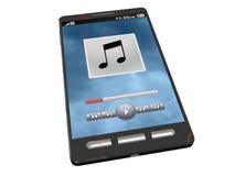 Touchscreen Smartphone Playing Some Music Royalty Free Stock Images Touchscreen Smartphone Playing Some Music Royalty Free Stock Images