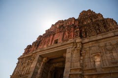 Tourist indian landmark Ancient ruins in Hampi. Hampi Bazaar, Hampi, Karnataka, India stock photos Tourist indian landmark Ancient ruins in Hampi. Hampi Bazaar, Hampi, Karnataka, India stock photos