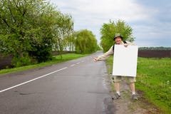 Tourist On A Country Road Stock Photography Tourist On A Country Road Stock Photography