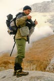 Tourist-photographer. Kamchatka. Stock Photography Tourist-photographer. Kamchatka. Stock Photography